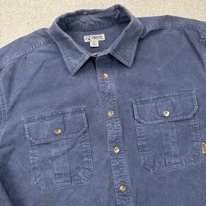 Cabelas Guide Series Heavyweight Twill Work Shirt Mens LT Faded Blue Outdoor‎
